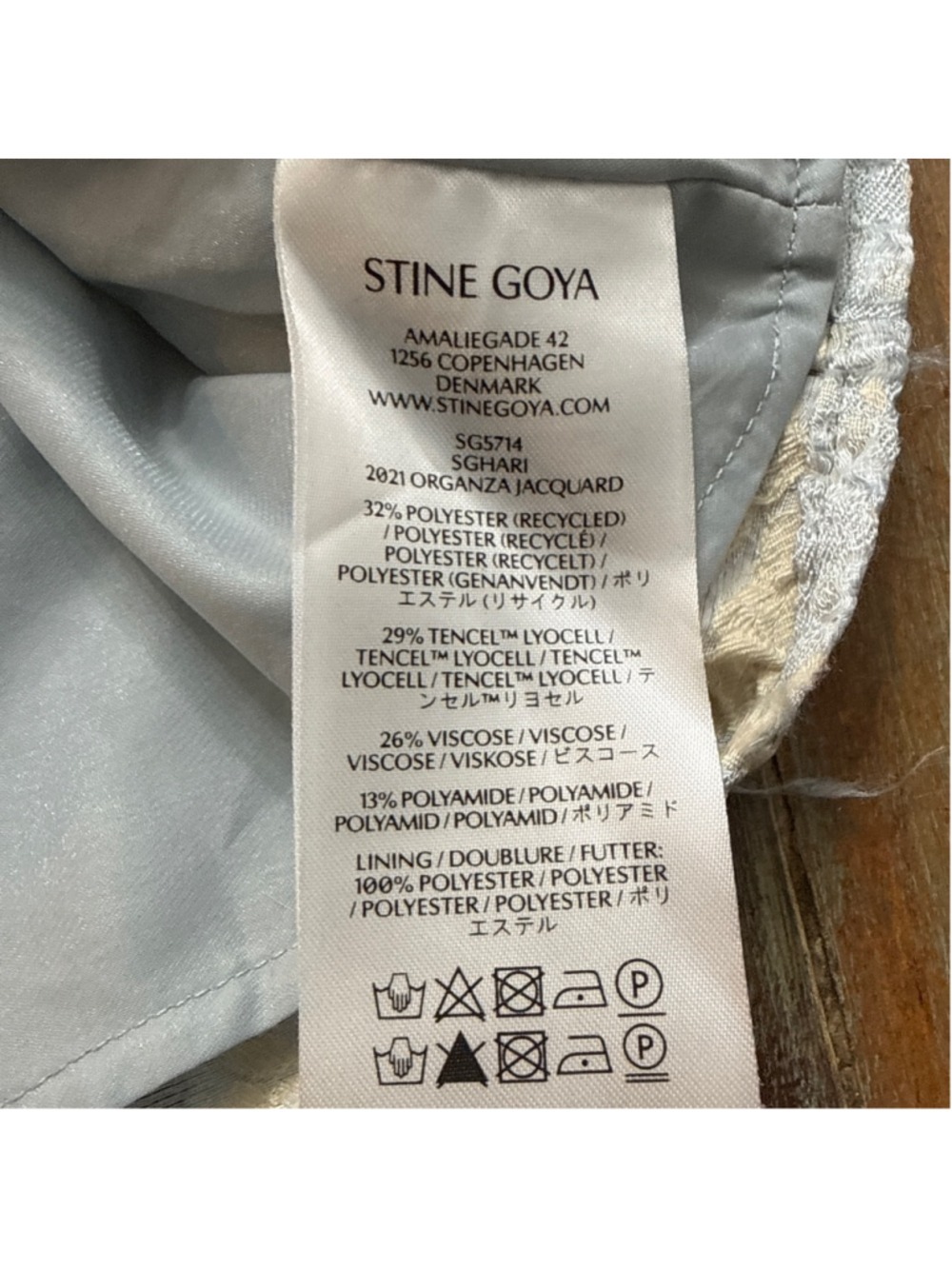 Stine Goya SGHari Cutout Metallic Floral Jacquard Peplum Cami Top Ice Blue XS - Picture 10 of 13